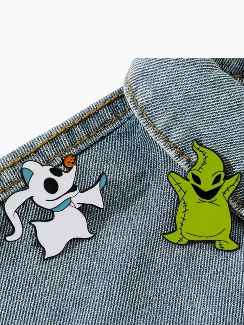 Nightmare Before Christmas Adult Enamel Metal Pins set of 2- Oogie Boogie & Zero